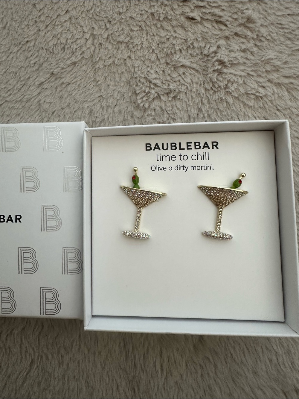 Baublebar Time to Chill Olive a Dirty Martini Stud Earrings